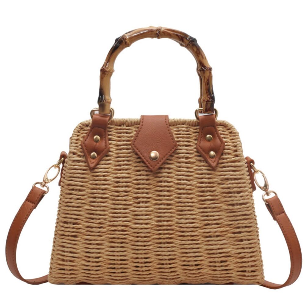 9373 Cross Body Handbags Straw Woven Beach Bag 2026 Summer Handmade Purses